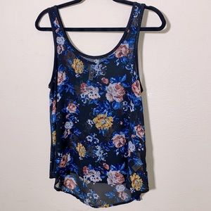 Floral print see through tank
